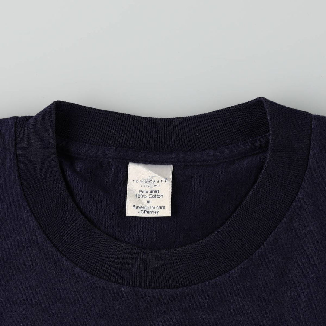 90'S Town Craft Plain Pocket T-Shirt, Made in USA, Men's XL equivalent, Vintage cotton navy blue type Vintage Second Hand