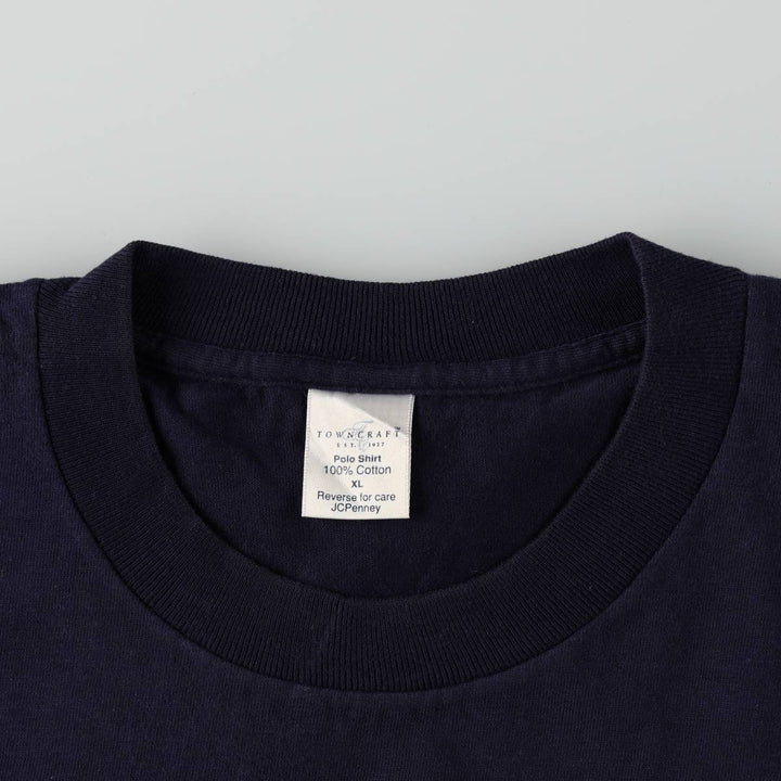90'S Town Craft Plain Pocket T-Shirt, Made in USA, Men's XL equivalent, Vintage cotton navy blue type Vintage Second Hand