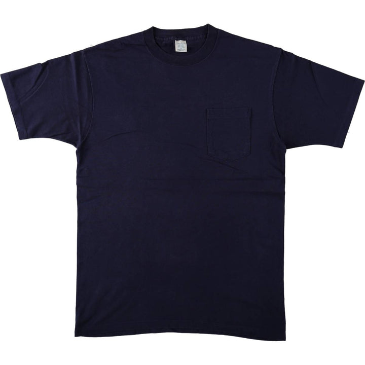 90'S Town Craft Plain Pocket T-Shirt, Made in USA, Men's XL equivalent, Vintage cotton navy blue type Vintage Second Hand