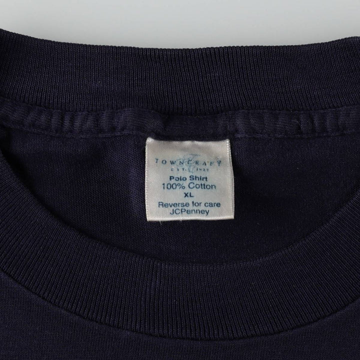 90'S Town Craft Plain Pocket T-Shirt, Made in USA, Men's XL equivalent, Vintage cotton navy blue type Vintage Second Hand