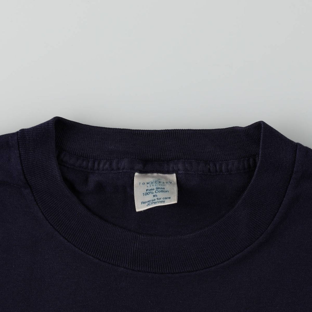 90'S Town Craft Plain Pocket T-Shirt, Made in USA, Men's XL equivalent, Vintage cotton navy blue type Vintage Second Hand