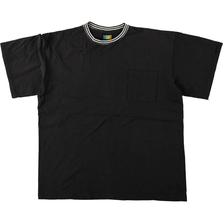 ~90'S FAST BREAKERS Plain Pocket T-Shirt, Made in USA, Men's XL equivalent, Vintage cotton black type Vintage Second Hand