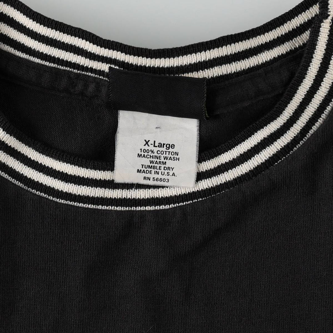 ~90'S FAST BREAKERS Plain Pocket T-Shirt, Made in USA, Men's XL equivalent, Vintage cotton black type Vintage Second Hand