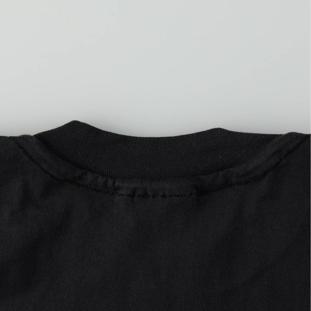 1980'S Hanes Fifty-Fifty Blue Tag Plain Pocket T-Shirt, Made in USA, Men's XL equivalent, Vintage cotton black type Vintage Second Hand