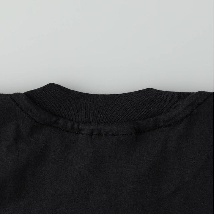 1980'S Hanes Fifty-Fifty Blue Tag Plain Pocket T-Shirt, Made in USA, Men's XL equivalent, Vintage cotton black type Vintage Second Hand