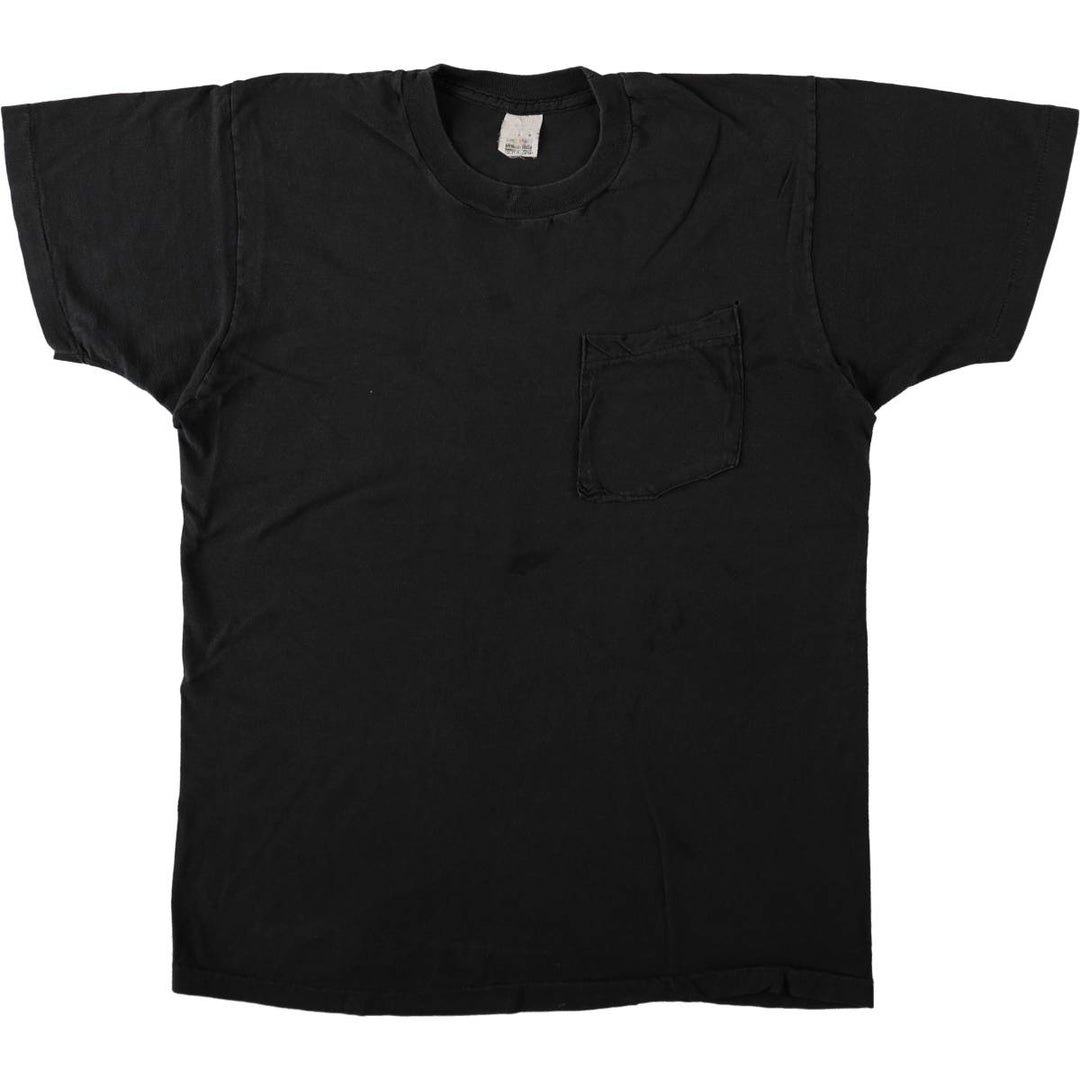 Vintage 80s-90'S Fruit of the Loom plain pocket T-shirt, men's size L unclear black type Vintage Second Hand
