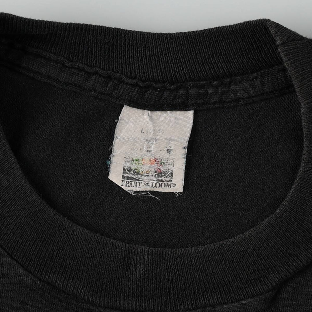 Vintage 80s-90'S Fruit of the Loom plain pocket T-shirt, men's size L unclear black type Vintage Second Hand