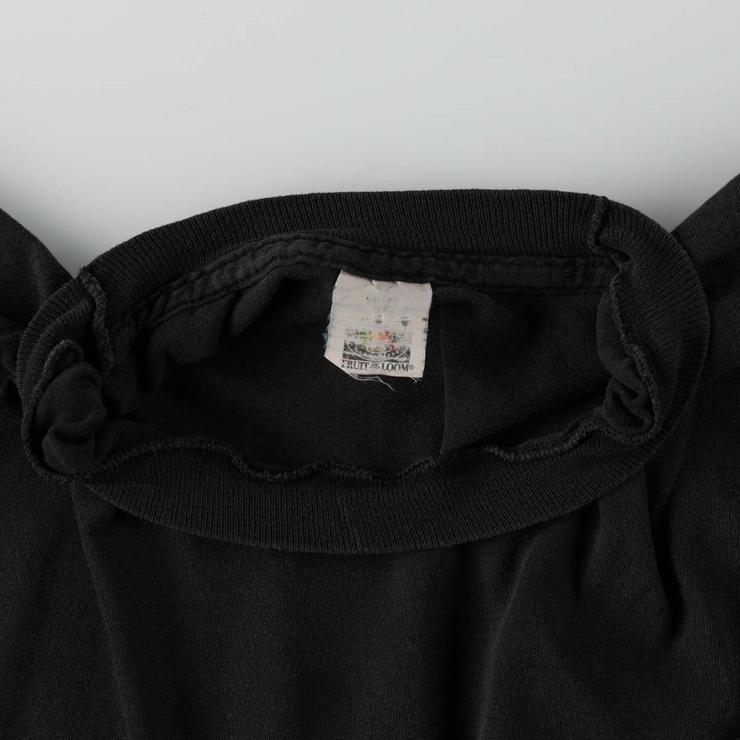 Vintage 80s-90'S Fruit of the Loom plain pocket T-shirt, men's size L unclear black type Vintage Second Hand