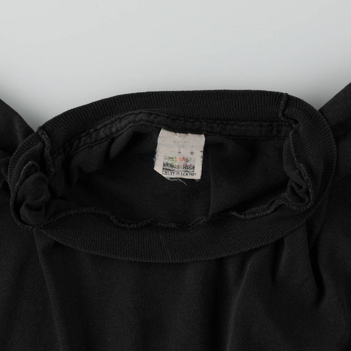 Vintage 80s-90'S Fruit of the Loom plain pocket T-shirt, men's size L unclear black type Vintage Second Hand