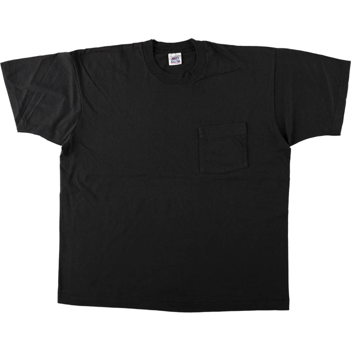 90'S BVD Plain Pocket T-Shirt Made in USA Men's XL Vintage cotton black type Vintage Second Hand