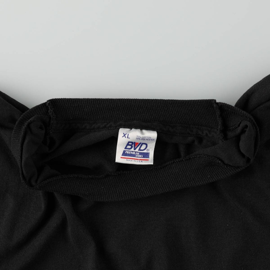 90'S BVD Plain Pocket T-Shirt Made in USA Men's XL Vintage cotton black type Vintage Second Hand
