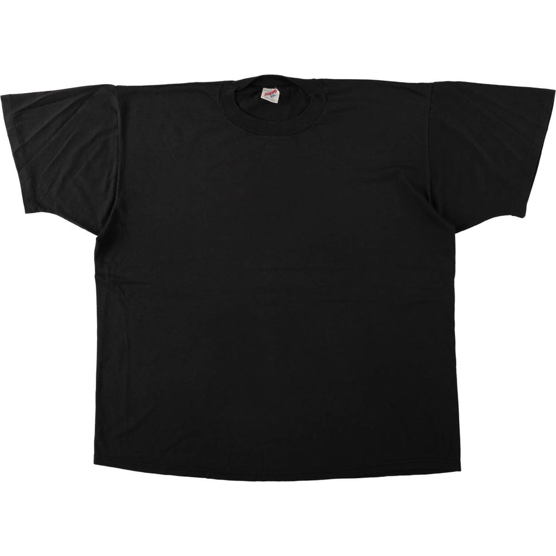 80s-90'S Jerzees plain t-shirt, made in USA, men's size XXL equivalent, vintage. cotton black type Vintage Second Hand