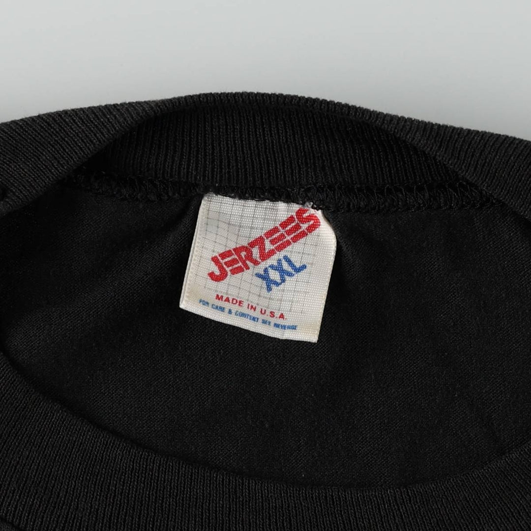80s-90'S Jerzees plain t-shirt, made in USA, men's size XXL equivalent, vintage. cotton black type Vintage Second Hand