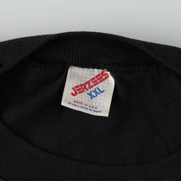 80s-90'S Jerzees plain t-shirt, made in USA, men's size XXL equivalent, vintage. cotton black type Vintage Second Hand