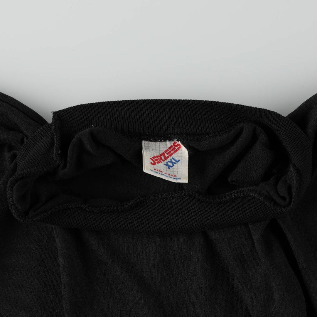 80s-90'S Jerzees plain t-shirt, made in USA, men's size XXL equivalent, vintage. cotton black type Vintage Second Hand