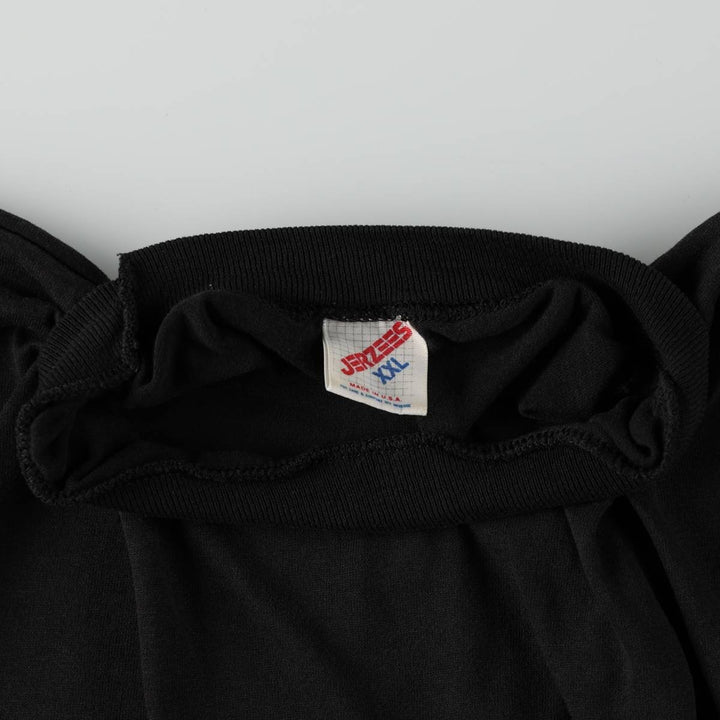80s-90'S Jerzees plain t-shirt, made in USA, men's size XXL equivalent, vintage. cotton black type Vintage Second Hand