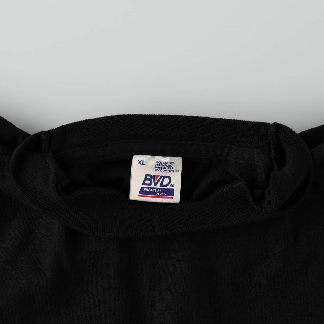 90'S BVD Plain Pocket T-Shirt Made in USA Men's XL Vintage cotton black type Vintage Second Hand
