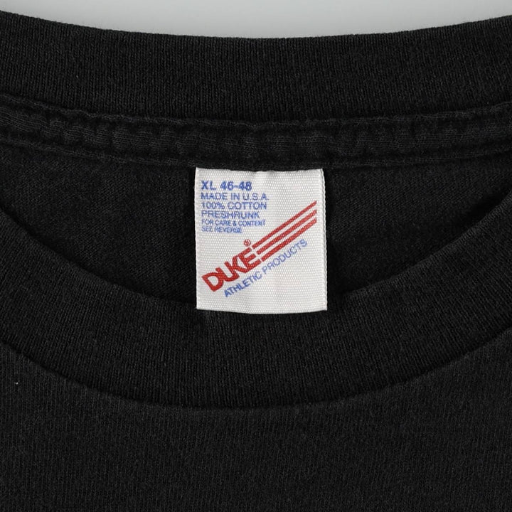 Vintage 90'S DUKE plain T-shirt, made in the USA, men's size XL cotton black type Vintage Second Hand