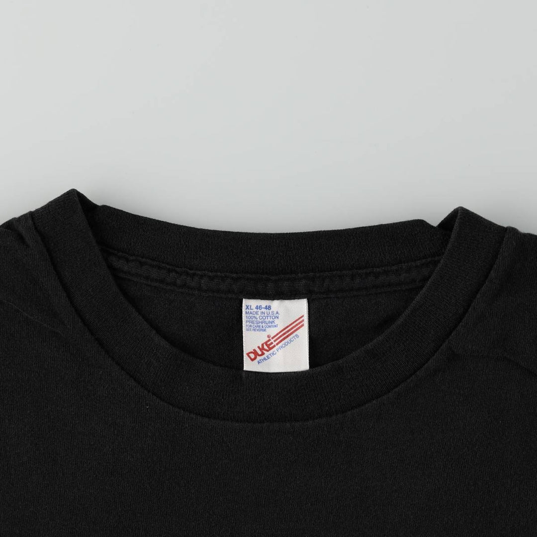 Vintage 90'S DUKE plain T-shirt, made in the USA, men's size XL cotton black type Vintage Second Hand