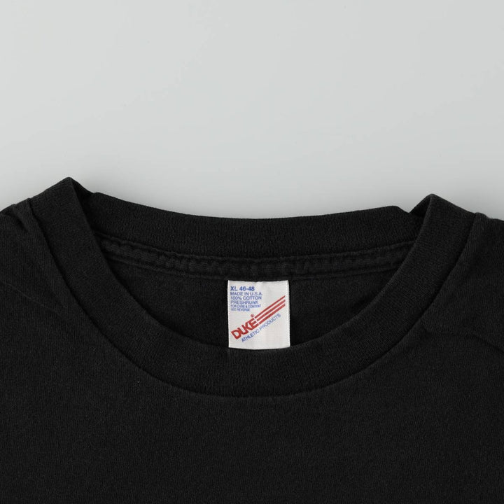 Vintage 90'S DUKE plain T-shirt, made in the USA, men's size XL cotton black type Vintage Second Hand