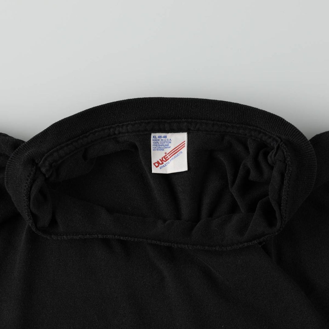 Vintage 90'S DUKE plain T-shirt, made in the USA, men's size XL cotton black type Vintage Second Hand