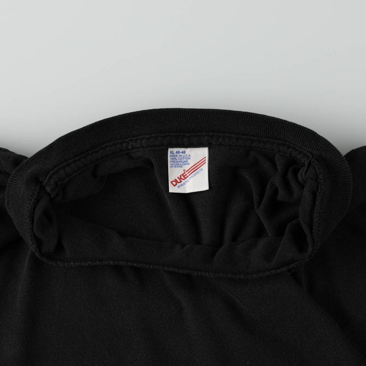 Vintage 90'S DUKE plain T-shirt, made in the USA, men's size XL cotton black type Vintage Second Hand