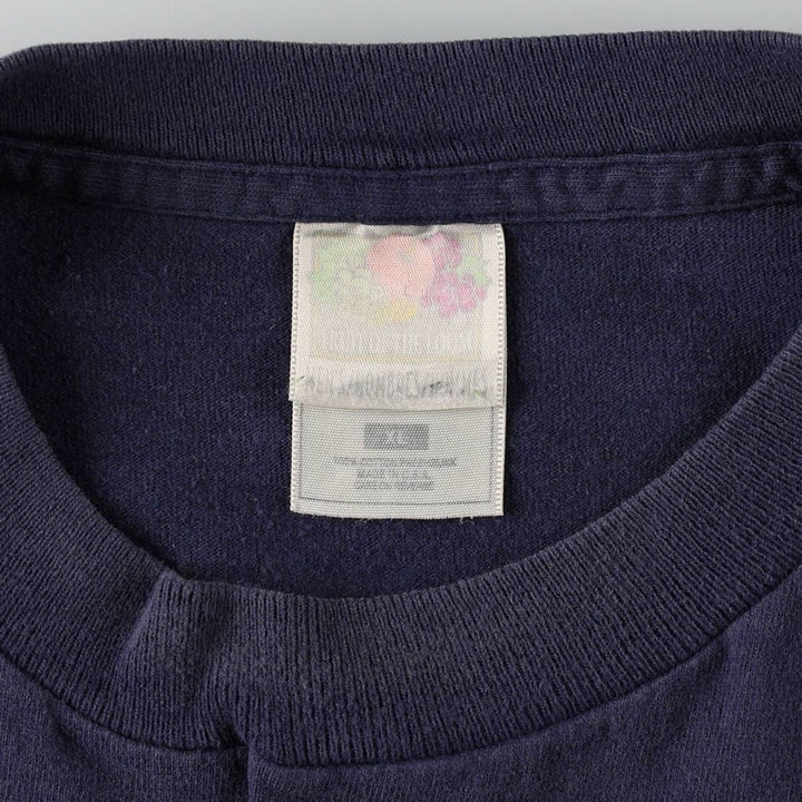90'S Fruit of the Loom plain T-shirt, made in the USA, men's XL size, vintage cotton navy blue type Vintage Second Hand