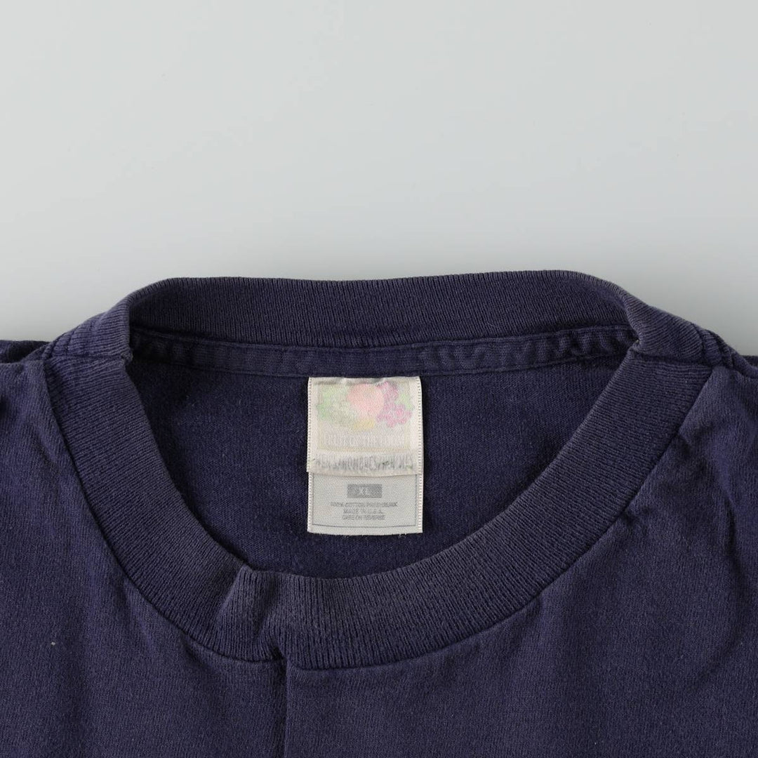 90'S Fruit of the Loom plain T-shirt, made in the USA, men's XL size, vintage cotton navy blue type Vintage Second Hand