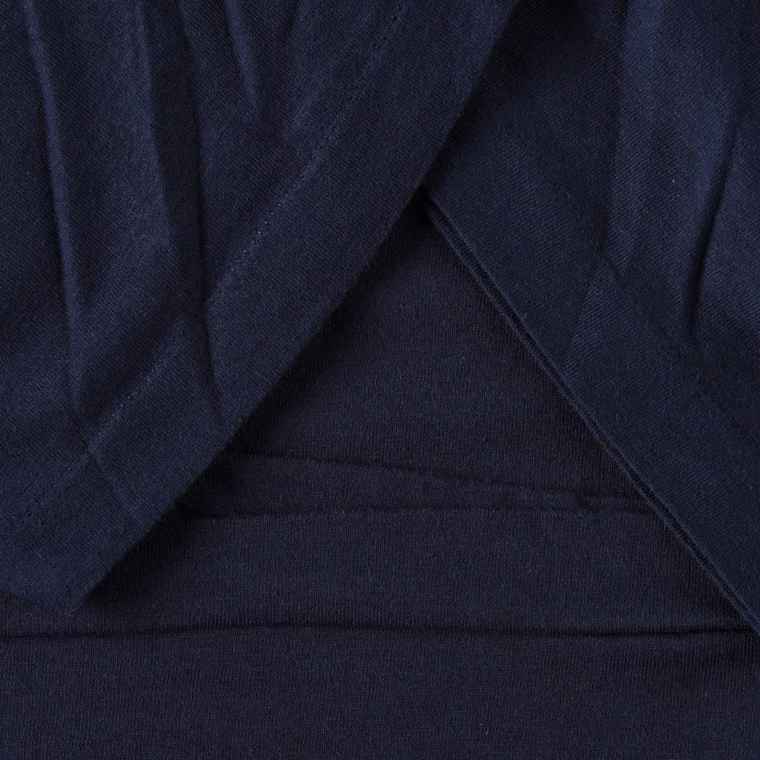 Vintage 1980'S Fruit of the Loom plain pocket T-shirt, made in the USA, size L, men's cotton navy blue type Vintage Second Hand
