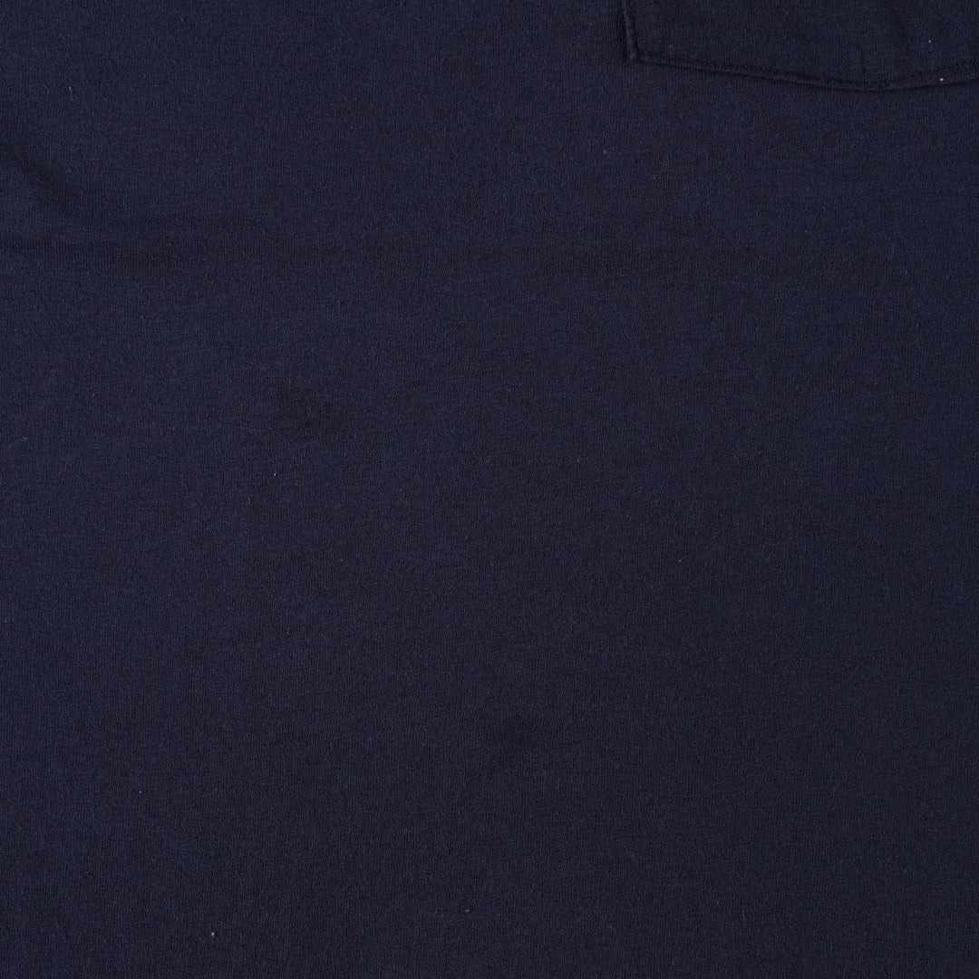 Vintage 1980'S Fruit of the Loom plain pocket T-shirt, made in the USA, size L, men's cotton navy blue type Vintage Second Hand