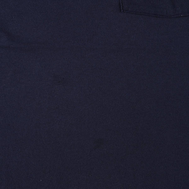 Vintage 1980'S Fruit of the Loom plain pocket T-shirt, made in the USA, size L, men's cotton navy blue type Vintage Second Hand