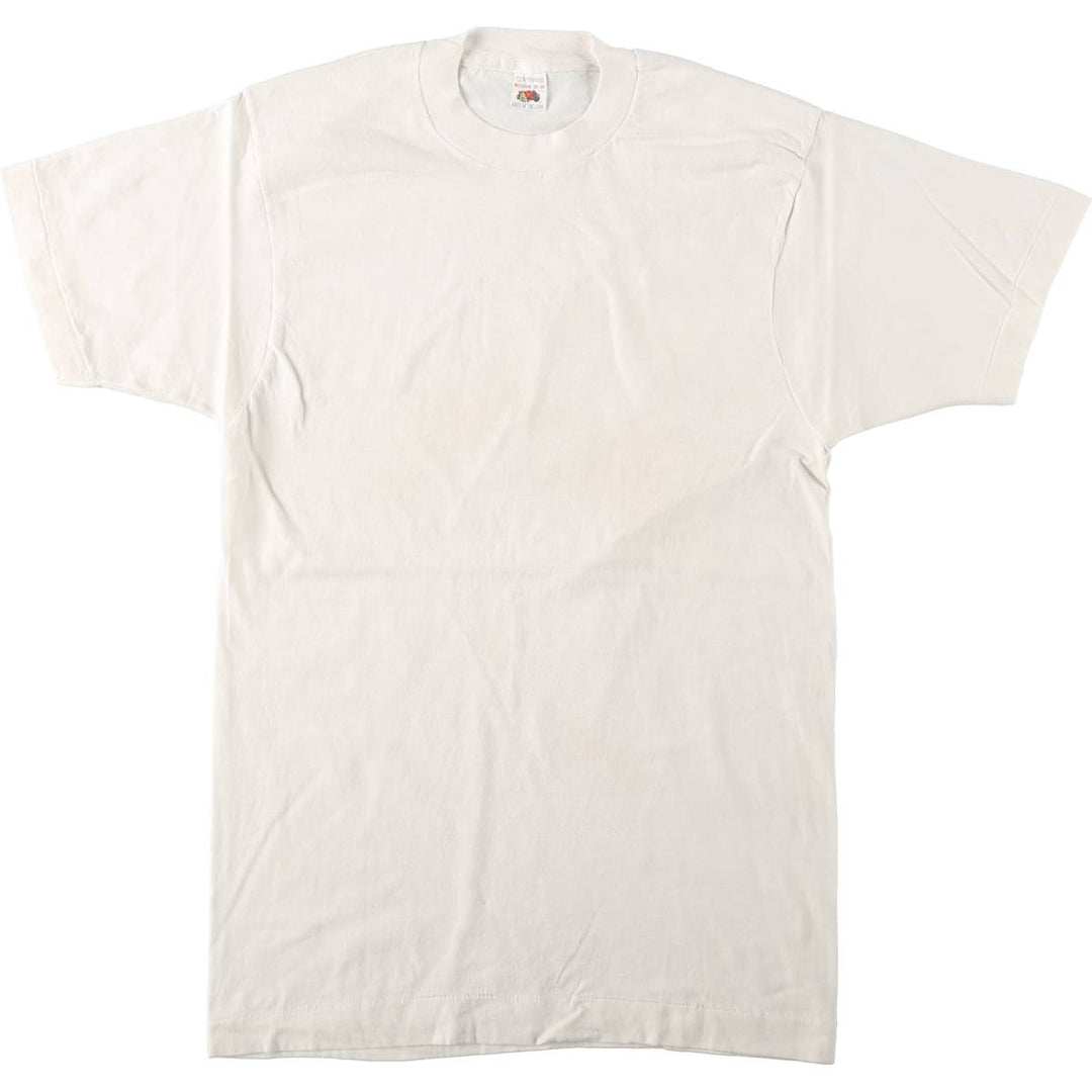1980'S Fruit of the Loom Plain T-Shirt, Made in USA, Men's Size M (approx.), Vintage cotton white type Vintage Second Hand