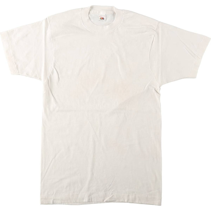 1980'S Fruit of the Loom Plain T-Shirt, Made in USA, Men's Size M (approx.), Vintage cotton white type Vintage Second Hand