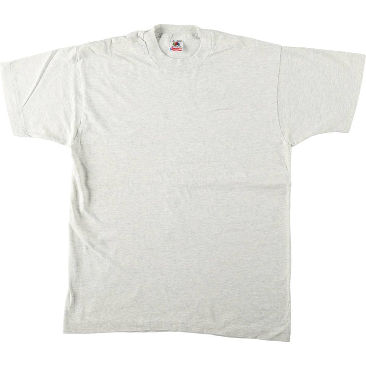 90'S Fruit of the Loom plain T-shirt, made in the USA, men's size L, vintage cotton gray type Vintage Second Hand