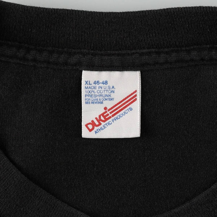 Vintage 90'S DUKE plain T-shirt, made in the USA, men's size XL cotton black type Vintage Second Hand