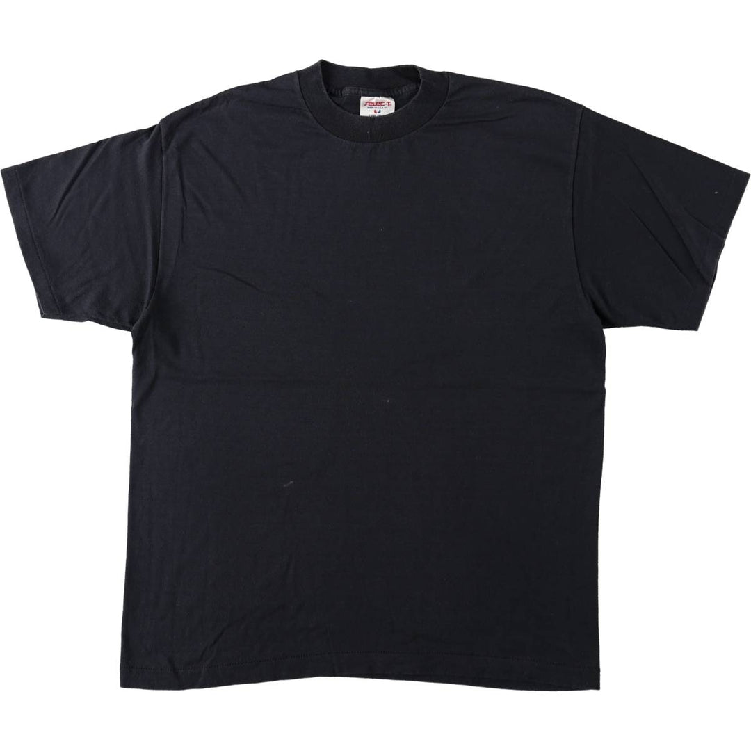 90'S TEE JAYS Plain T-Shirt, Made in USA, Men's XL equivalent, Vintage polyester black type Vintage Second Hand