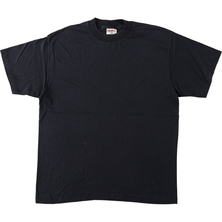 90'S TEE JAYS Plain T-Shirt, Made in USA, Men's XL equivalent, Vintage polyester black type Vintage Second Hand
