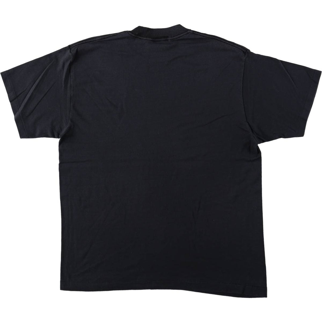 90'S TEE JAYS Plain T-Shirt, Made in USA, Men's XL equivalent, Vintage polyester black type Vintage Second Hand