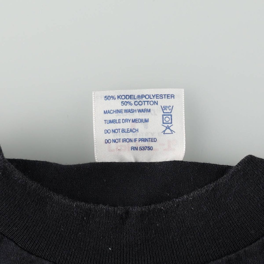 90'S TEE JAYS Plain T-Shirt, Made in USA, Men's XL equivalent, Vintage polyester black type Vintage Second Hand
