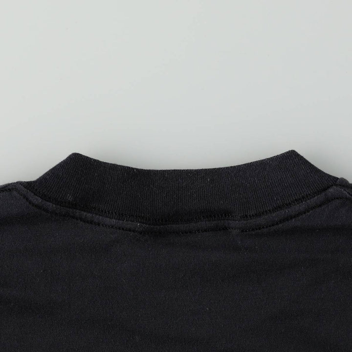 90'S TEE JAYS Plain T-Shirt, Made in USA, Men's XL equivalent, Vintage polyester black type Vintage Second Hand