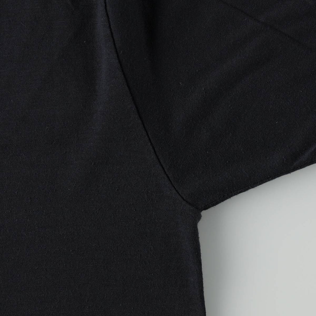 90'S TEE JAYS Plain T-Shirt, Made in USA, Men's XL equivalent, Vintage polyester black type Vintage Second Hand