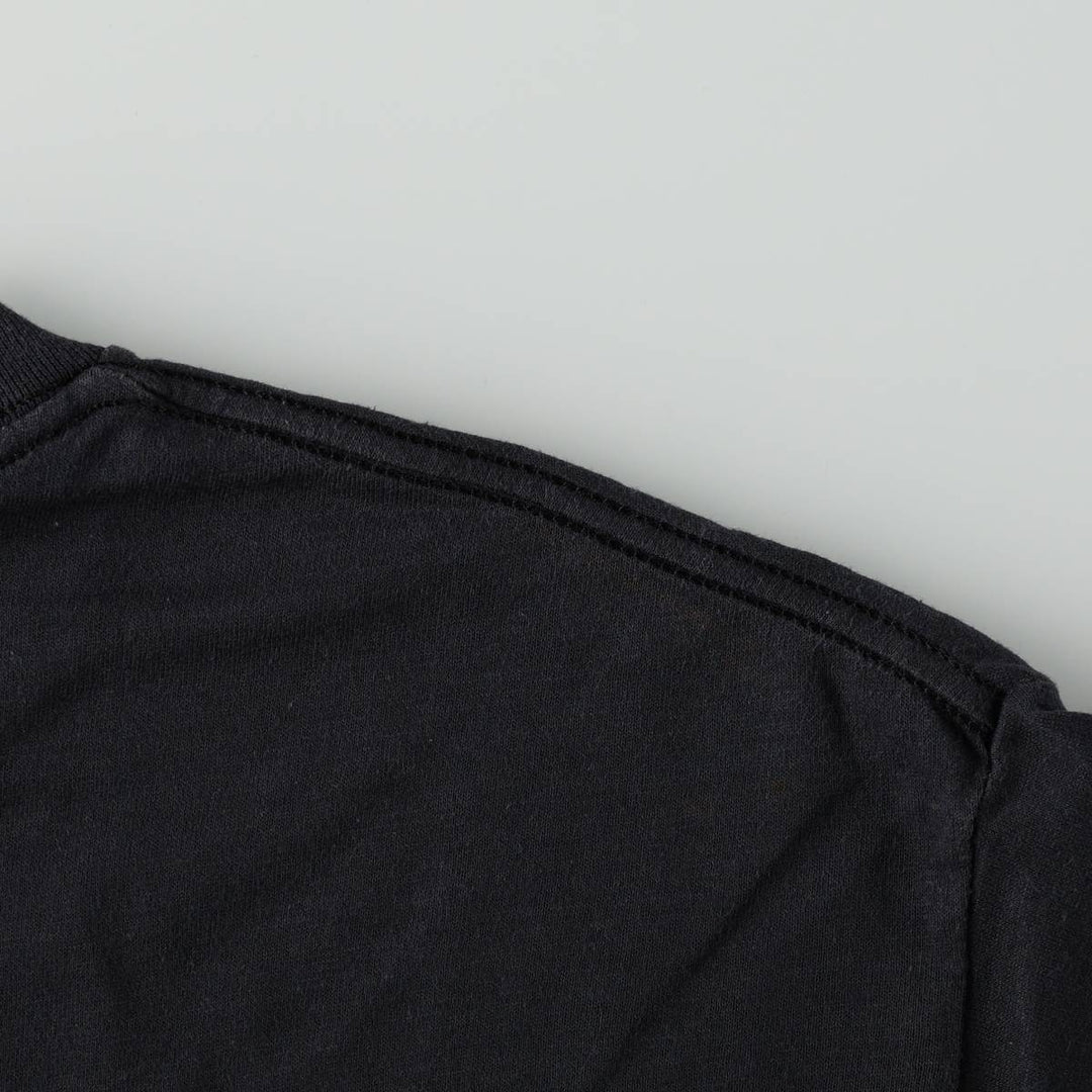 90'S TEE JAYS Plain T-Shirt, Made in USA, Men's XL equivalent, Vintage polyester black type Vintage Second Hand