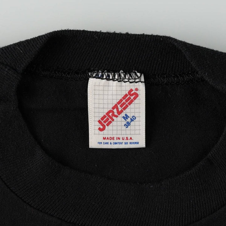 80s-90'S Jerzees plain t-shirt, made in USA, men's size M equivalent, vintage. cotton black type Vintage Second Hand