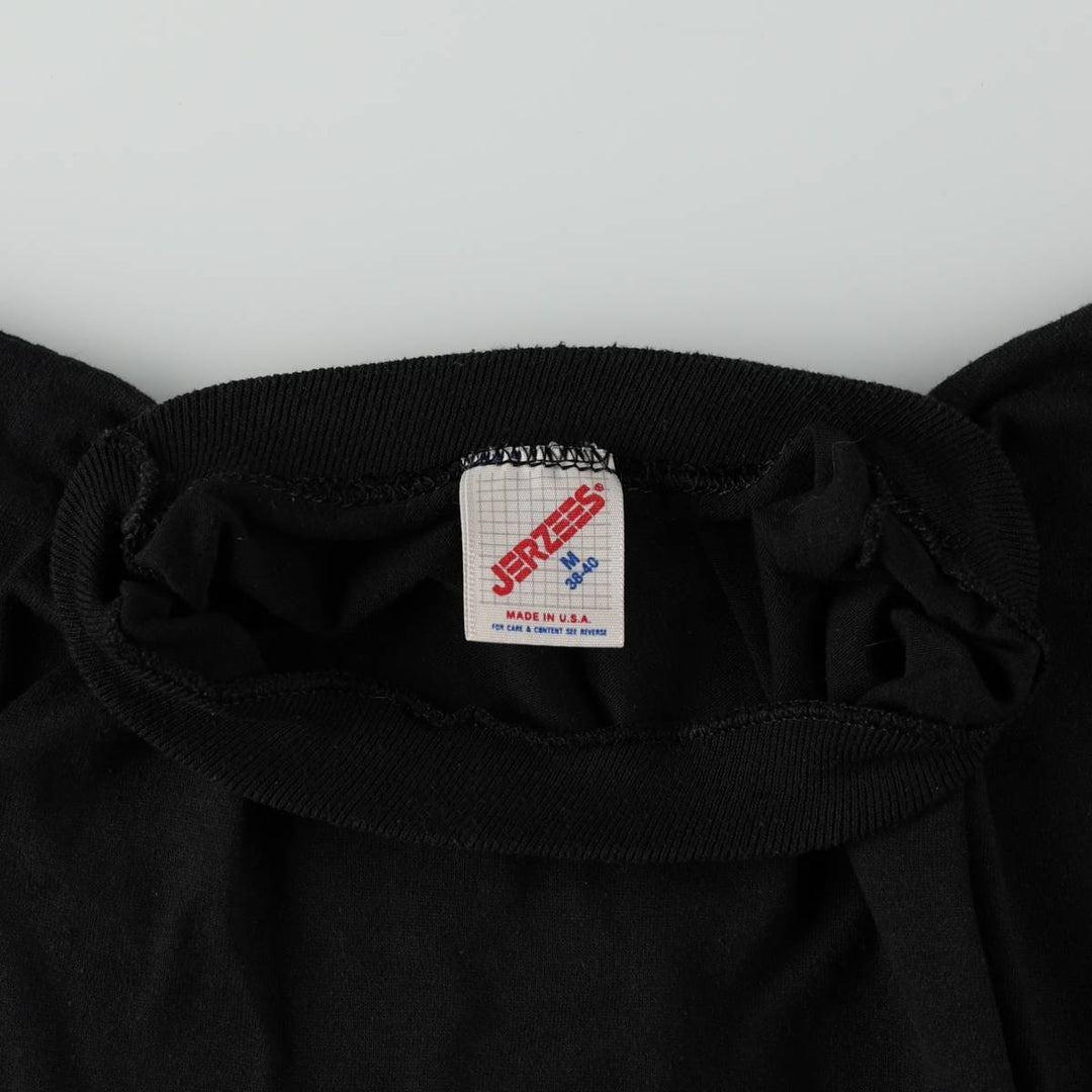 80s-90'S Jerzees plain t-shirt, made in USA, men's size M equivalent, vintage. cotton black type Vintage Second Hand