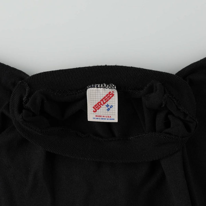 80s-90'S Jerzees plain t-shirt, made in USA, men's size M equivalent, vintage. cotton black type Vintage Second Hand