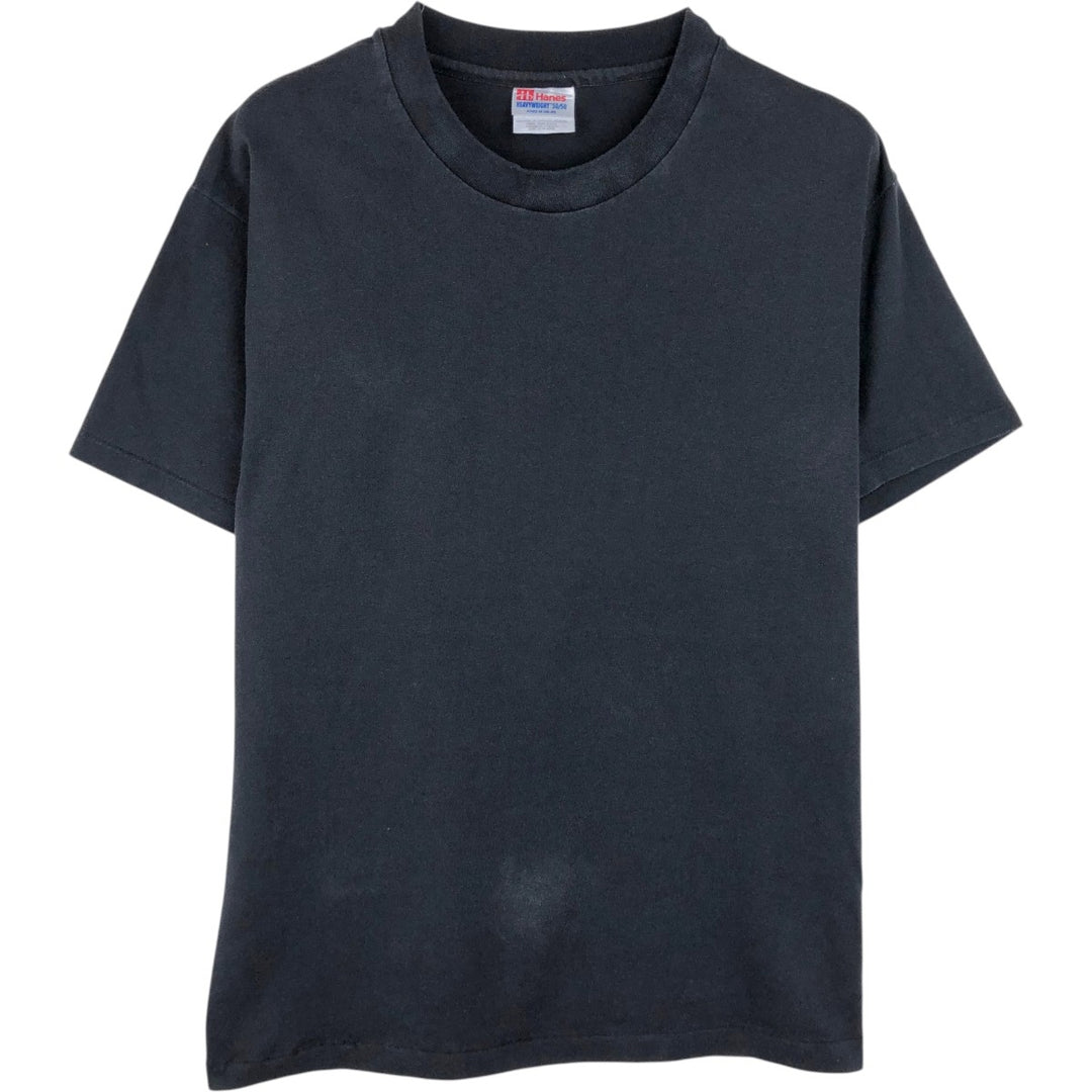 90'S Hanes HEAVYWEIGHT 50 cotton black type Vintage Second Hand
