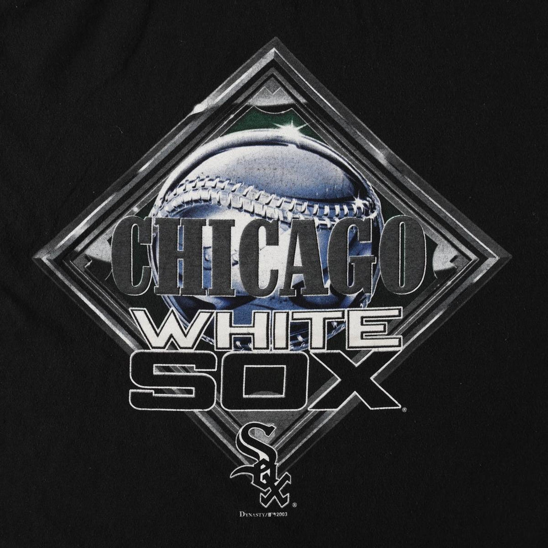 2000'S DYNASTY MLB CHICAGO WHITE SOX sports print T-shirt, men's size XL (approx.) cotton black type Vintage Second Hand