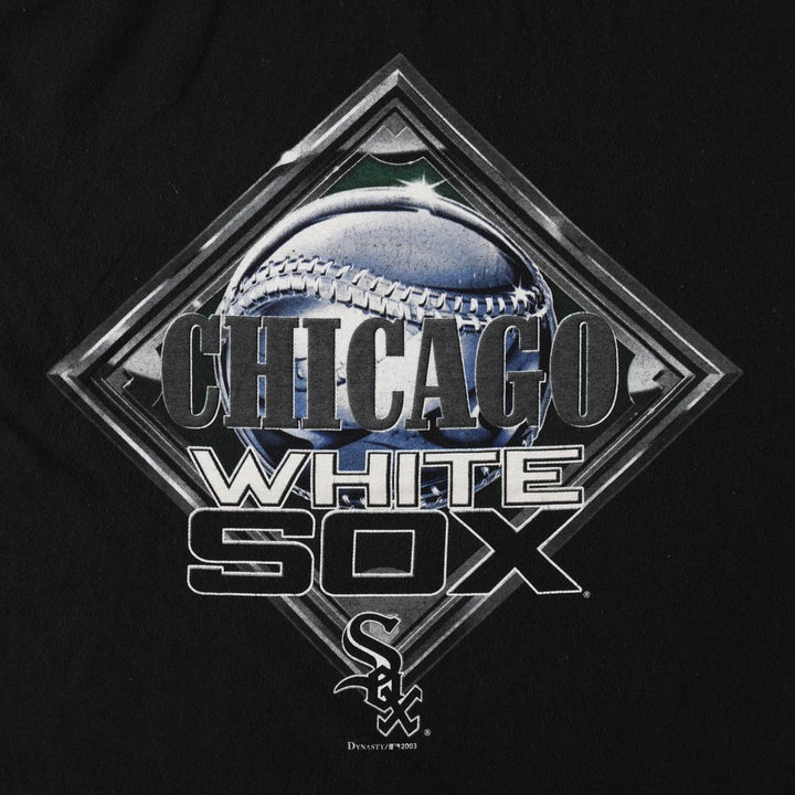 2000'S DYNASTY MLB CHICAGO WHITE SOX sports print T-shirt, men's size XL (approx.) cotton black type Vintage Second Hand