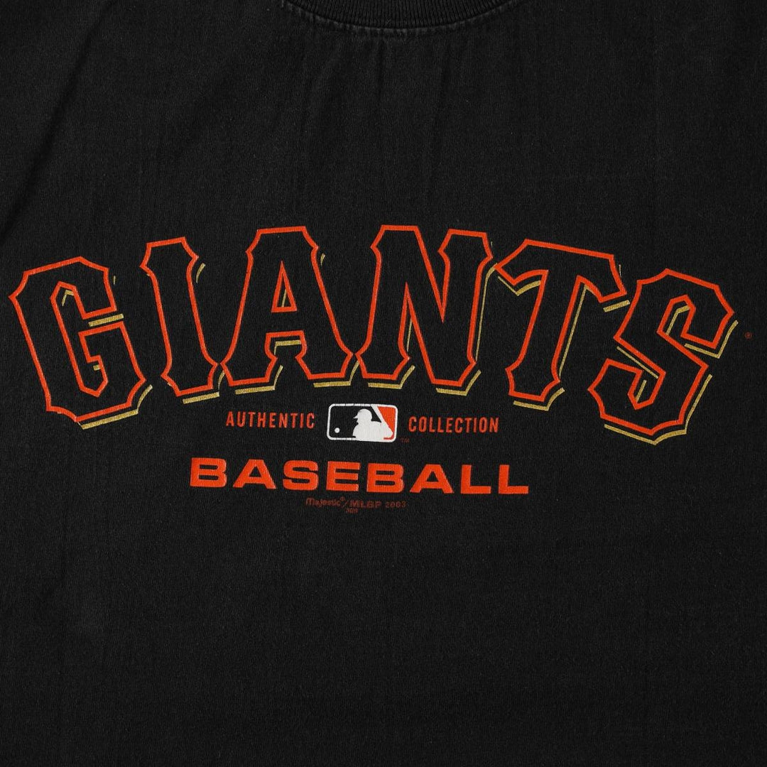 2000'S Majestic MLB San Francisco Giants sports print T-shirt, men's size L (approx.) cotton black type Vintage Second Hand