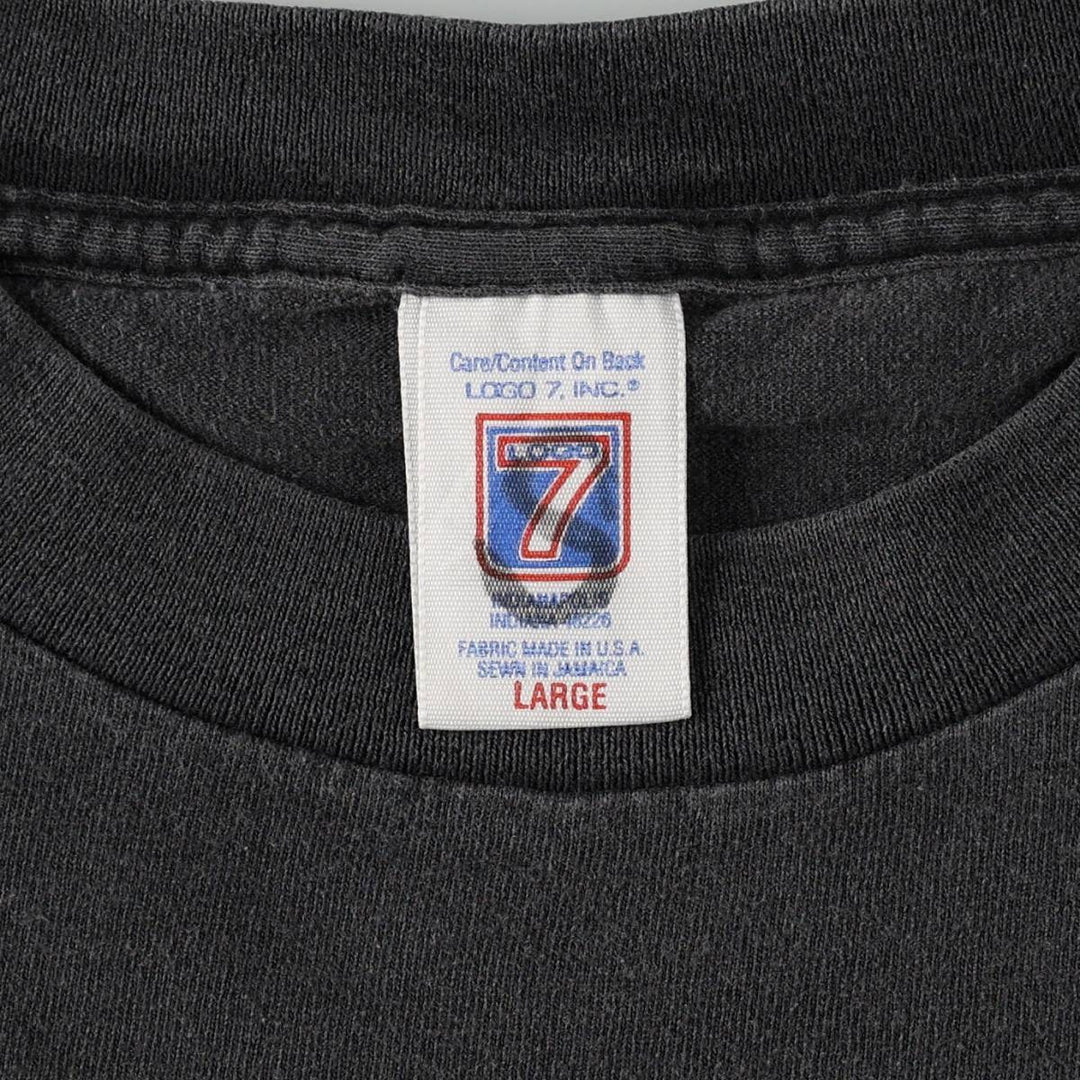 90'S LOGO7 NHL Arizona Coyotes Sports Print T-Shirt, Men's Size L (approx.), Vintage cotton black type Vintage Second Hand